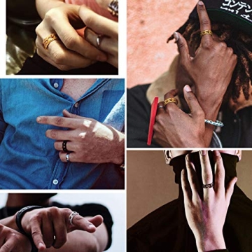 Durable Men's Pinky Ring with Spinning Chain Design