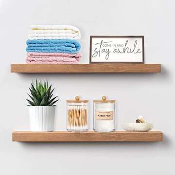 SGHUO 4 Pack Qtip Holder Bathroom Organizer Set, Acrylic Dispenser for Cotton Ball, Cotton Swab, Cotton Round Pads, Dental Floss Sticks