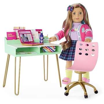 Write On! Doll Desk Playset with Laptop & Supplies