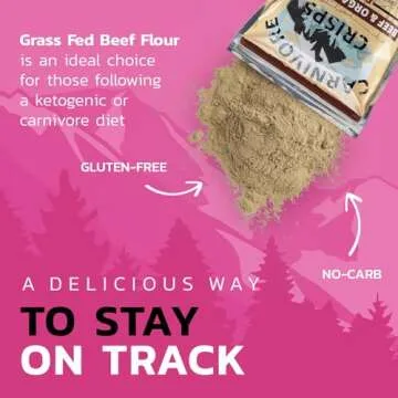 Carnivore Crisps Grass-Fed and Finished Beef and Organ Blend Flour, Premium Beef flour for Cooking and Seasoning, Rich in Protein, Paleo & Keto Friendly, 6 oz