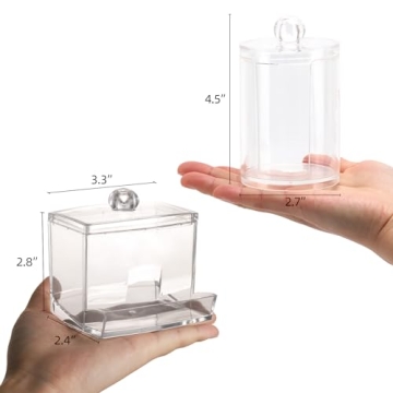 Tbestmax Qtips Holder - Clear Bathroom Storage Containers