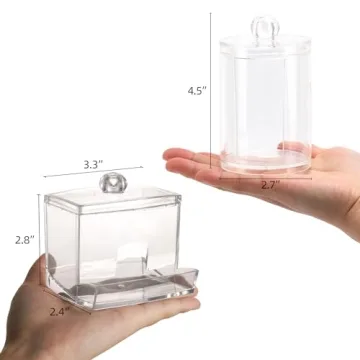 Tbestmax Qtips Holder - Clear Bathroom Storage Containers