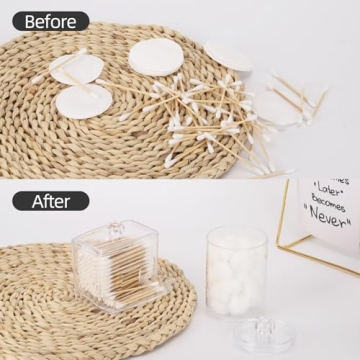 Tbestmax Qtips Holder - Clear Bathroom Storage Containers