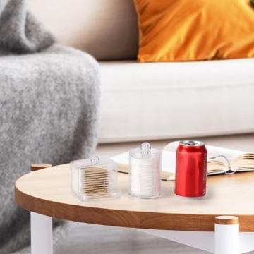 Tbestmax Qtips Holder - Clear Bathroom Storage Containers