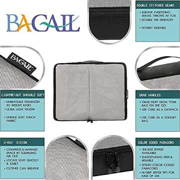BAGAIL 6 Set Packing Cubes for Organized Travel