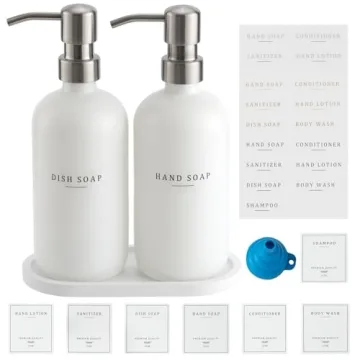 Elegant Glass Soap Dispenser Set - Stylish & Eco-Friendly Kitchen and Bathroom Solution