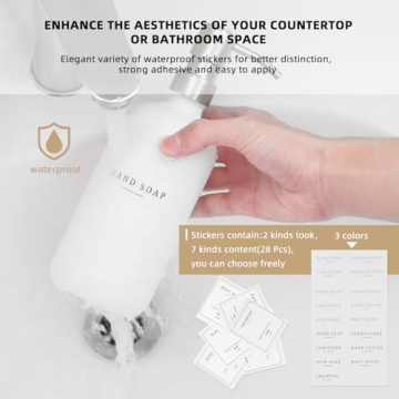 Modern Glass Soap Dispenser Set with Tray and Custom Labels