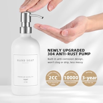 Modern Glass Soap Dispenser Set with Tray and Custom Labels