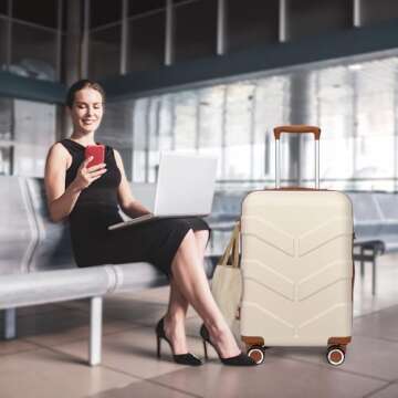 TILYMOL Luggage Sets - Expandable 3 Piece with Durable Spinner Wheels & TSA Lock