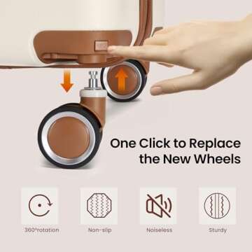 TILYMOL 3 Piece Luggage Set with TSA Lock & Spinner Wheels