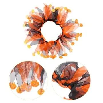 2 Pcs Cat Halloween Witch Costume Suit - Pet Witch Pumpkin Hat and Tutu Collar, Cute Cat Outfit for Cats and Small Dogs