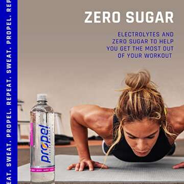 Propel, Berry, Zero Calorie Water Beverage with Electrolytes & Vitamins C&E, 24 Fl Oz (Pack of 12) (Packaging May Vary)