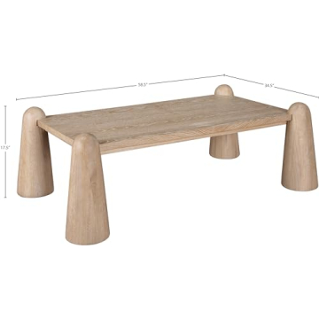 Meridian Wyndham Art Deco Coffee Table - Rich Natural Finish