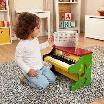 Melissa & Doug Learn-To-Play Piano With 25 Keys and Color-Coded Songbook Toy Piano For Baby, Kids Piano Toy, Toddler Piano Toys For Ages 3+