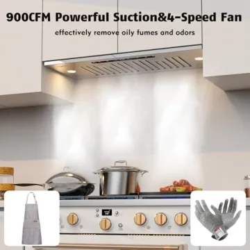 Range Hood Insert 30 inch,Built-in Kitchen Hood with 900 CFM, Ducted/Ductless Convertible Kitchen Ve...