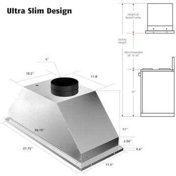 Streamlined Range Hood Insert with 900 CFM Power
