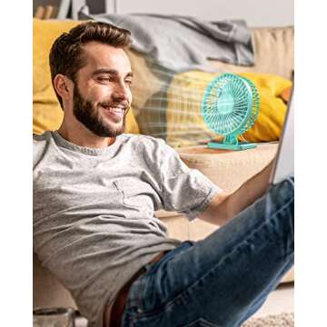 Gaiatop USB Desk Fan, Small But Powerful, Personal Portable Quiet 3 Speeds, Adjustment Mini Table De...