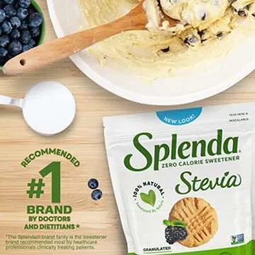 SPLENDA Stevia Zero Calorie Sweetener for Baking, Plant Based Sugar Substitute Granulated Powder, 7.8 oz Resealable Pouch