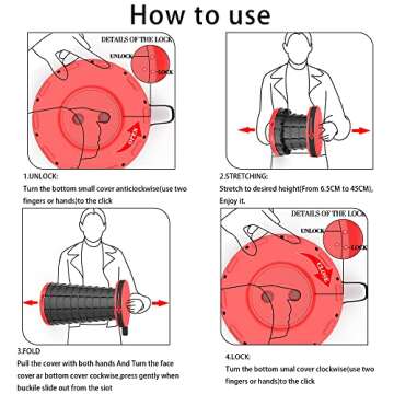 ALEVMOOM Telescoping Stool with Cushion,Portable Collapsible Stool More Sturdy Capacity 440Ib,Retractable Stool Collapsible Camping Stool Adjustable Folding Stool for Hiking Garden BBQ