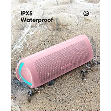 Bluetooth Speaker, IPX5 Waterproof Speaker with HD Sound, Up to 20H Playtime, TWS Pairing, BT5.3, Portable Wireless Speakers for Home/Party/Outdoor/Beach, Electronic Gadgets, Birthday Gift (Pink)
