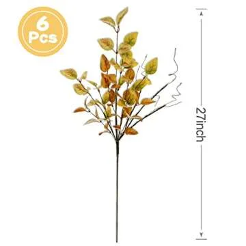 Autumn Eucalyptus Leaf Spray 6 pcs for Home Decor