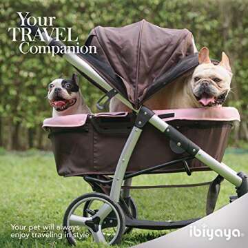 Double Dog Strollers for Large Dogs up to 77 Ibs, Aluminum Frame, 4-Wheel with Suspension