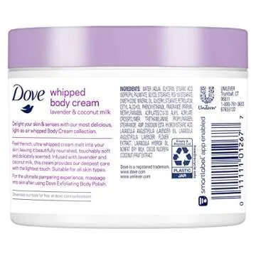 Dove Whipped Body Cream Lavender and Coconut Milk 10 oz