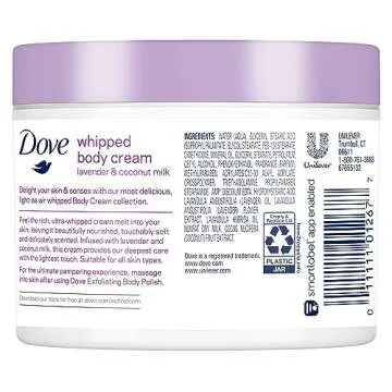 Dove Whipped Body Cream Lavender and Coconut Milk 10 oz