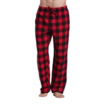CYZ Men's 100% Cotton Flannel Pajama Pants - Soft Plaid PJs for Comfort