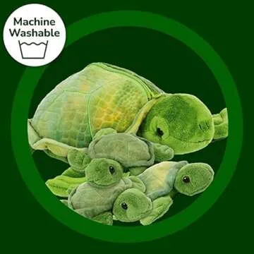 PREXTEX Plush Toys Turtle Stuffed Animal w/ 3 Baby Stuffed Turtle - Big Turtle with Zipper - 3 Little Baby Turtle Plush - Turtle Toys for Kids 3-5 - Turtle Toy - Thoughtful Gift for Turtle Lovers