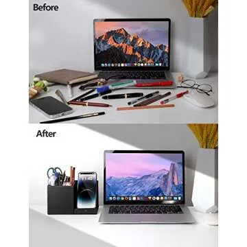 2-in-1 Pen Holder with Wireless Charger, Compatible with iPhone 16/15/14/13/12/11/8 Series, Pencil Holder Phone Stand for Desk Home Office, Men Gift Husband Wife Anniversary Dad Birthday Idea Gadget