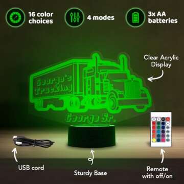 Sneakers Custom LED Sign Night Light Lamp with Remote – Personalized Name or Image Display, Clear ...