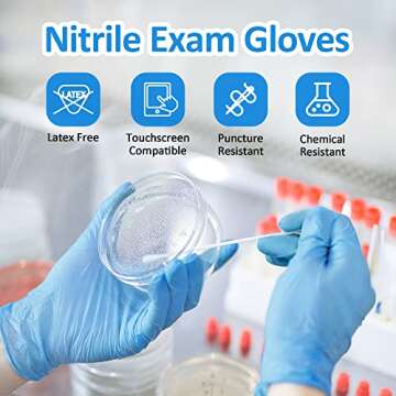 SwiftGrip Disposable Nitrile Exam Gloves, Blue, Nitrile Gloves Disposable Latex Free, Medical Gloves...