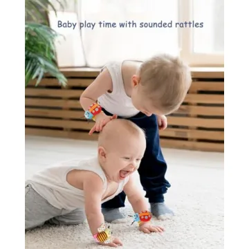 Bloobloomax Baby Rattles Toys for 0-12 Month, Infant Girl Boy Toys for Babies 3-6 Months, Newborn Hand & Foot Toys for 0 to 9 Months, Baby Shower Gifts Set with Wrist Rattle Socks