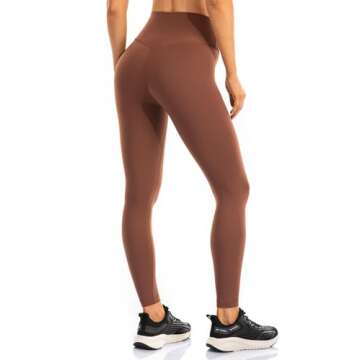 Ukaste Women's Studio Essential High-Rise Yoga Leggings 25" - Soft Stretch Workout Active Tights Pants (Burnt Umber, 6)