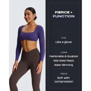 Aoxjox High Waisted Yoga Pants for Women Hidden Scrunch Cross-Waist Buttery Soft Crossover Workout V...