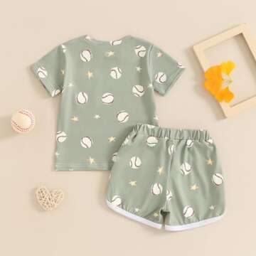 Cute Toddler Baseball Outfit Summer Clothes for Ages 2-3
