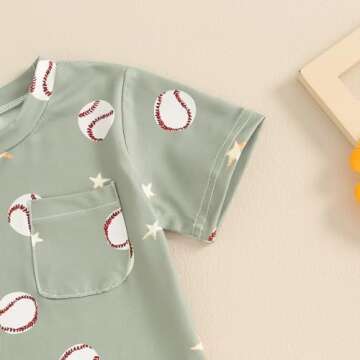 Cute Toddler Baseball Outfit Summer Clothes for Ages 2-3