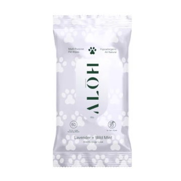 ALŌH Hypoallergenic | All-Natural | Multi-Purpose Pet Wipes. Lavender + Wild Mint 50ct Wipes