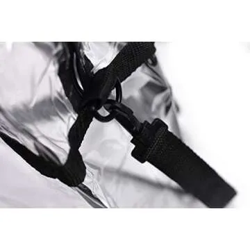 Handy Laundry Clear Tote Bag Stadium Approved - Shoulder Straps and Zippered Top. Perfect Clear Bag for Work, Sports Games and Concerts. Meets Stadium Tournament Guidelines. (Black)