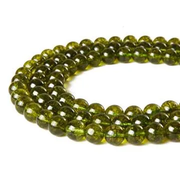 60pcs 6mm Natural Peridot Gemstone Beads for Crafts