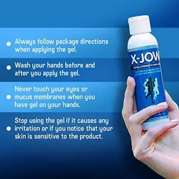 X-JOW Extra Strength Pain Relief Gel 4 Oz - Muscle, Shoulder & Joint Pain Massage Gel - Herbal & Natural Anti Inflammatory Relief