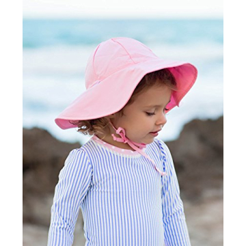 RuffleButts Baby Pink Adjustable Sun Hat UPF 50+ Protection