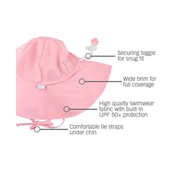 RuffleButts Baby Pink Adjustable Sun Hat UPF 50+ Protection