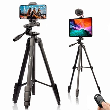 Lusweimi 66-Inch Adjustable Phone Tripod for Vlogging and Photography