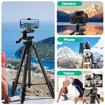 Lusweimi 66-Inch Adjustable Phone Tripod for Vlogging and Photography