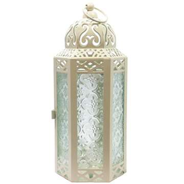 VELA LANTERNS Cream Moroccan Decorative Candle Lantern