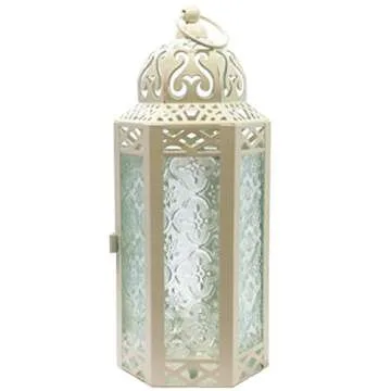 VELA LANTERNS Cream Moroccan Decorative Candle Lantern