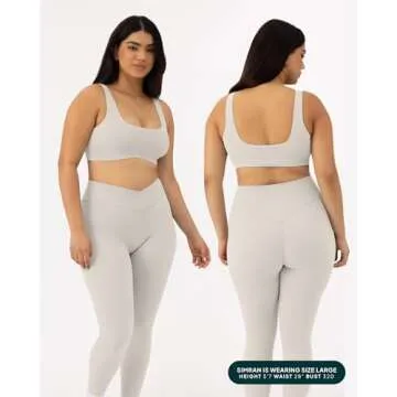 PAVOI ACTIVE Curve Hem Scoop Neck Sports Bra for Women - Medium Support Buttery Soft Low Cut Workout Yoga Bras - FlexFlow - Medium, Moonstruck