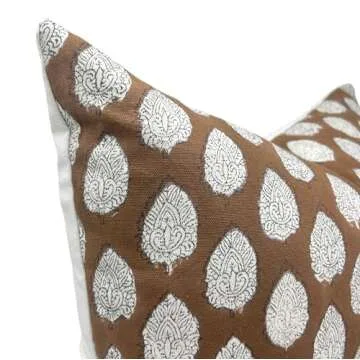 Fabritual Hand Block Print Cotton Throw Pillow Cover